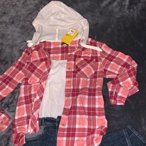 SOLD Cabelas Women’s Flannel Buttonup Hoodie New